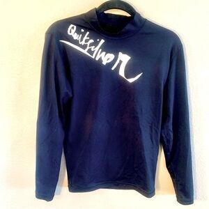 🇺🇸 Quiksilver Board Shirt Small Black Long Sleeves White Quiksilver Logo